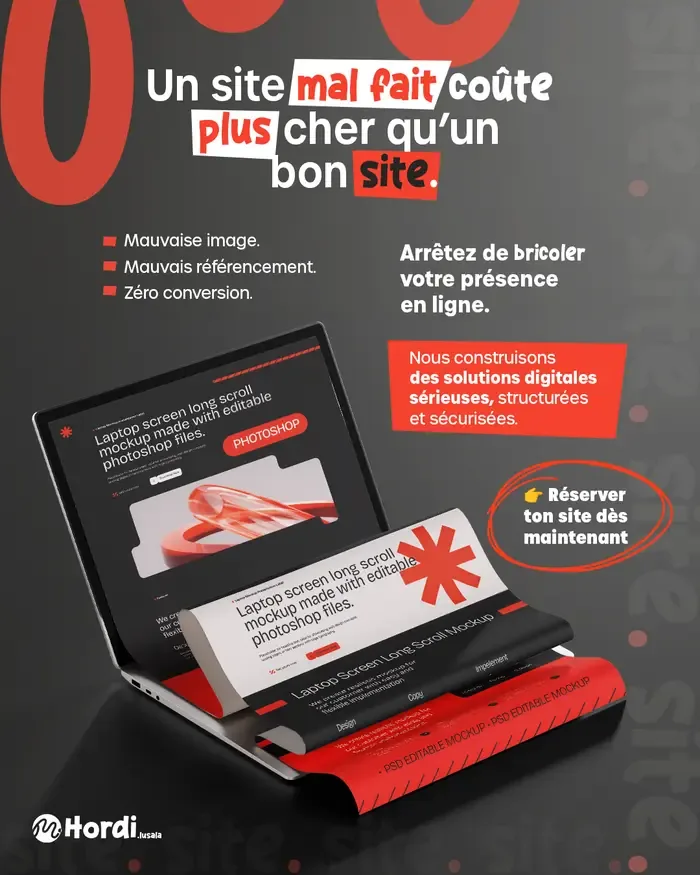 Visuel 4:5 de la campagne Un site mal fait coûte plus cher qu'un bon site